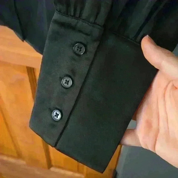 Black Satin Button Down - Picture 5 of 5